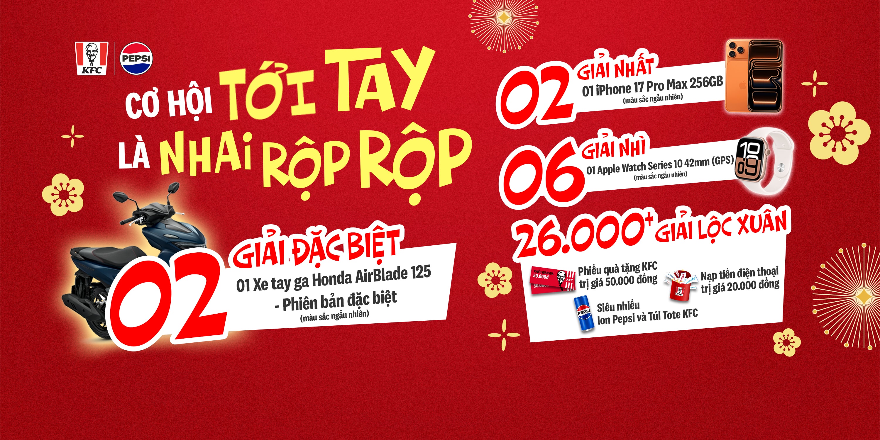 KFC TẾT - CƠ HỘI TỚI TAY LÀ NHAI RỘP RỘP Banner